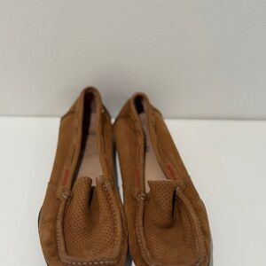 Clarks Tan Suede Slip-On Loafers